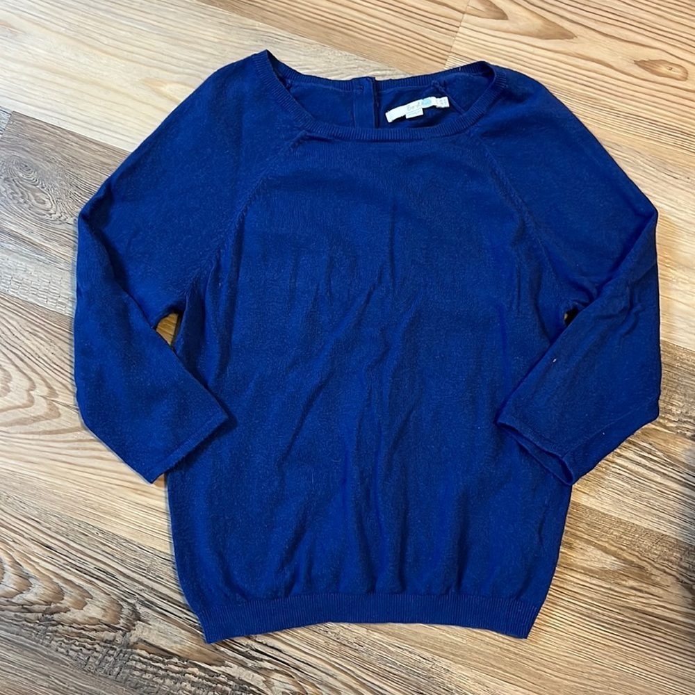 Boden button back blue sweater